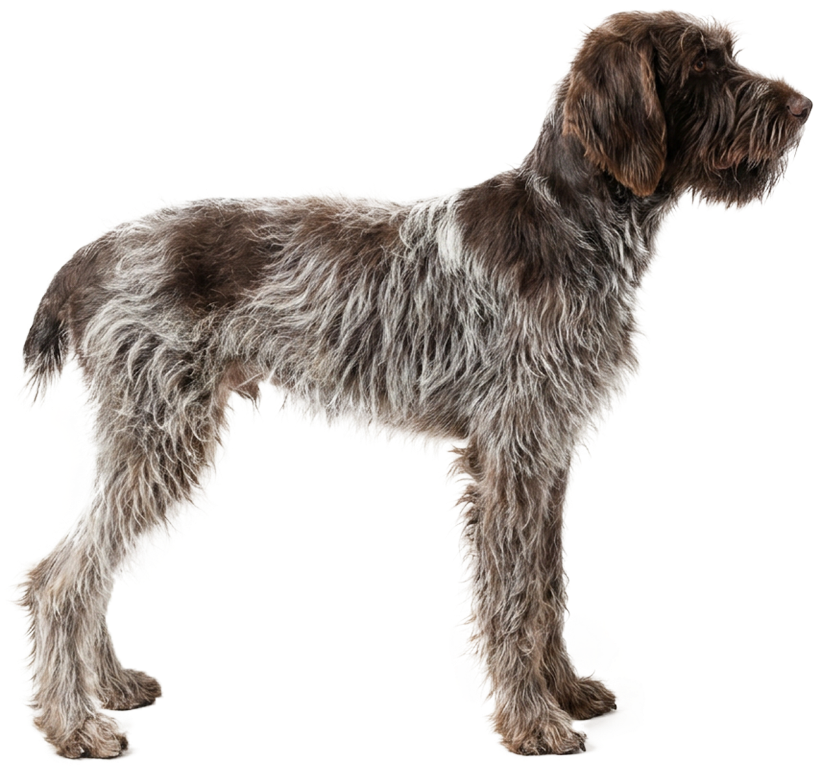 German Wirehaired Pointer standing in profile